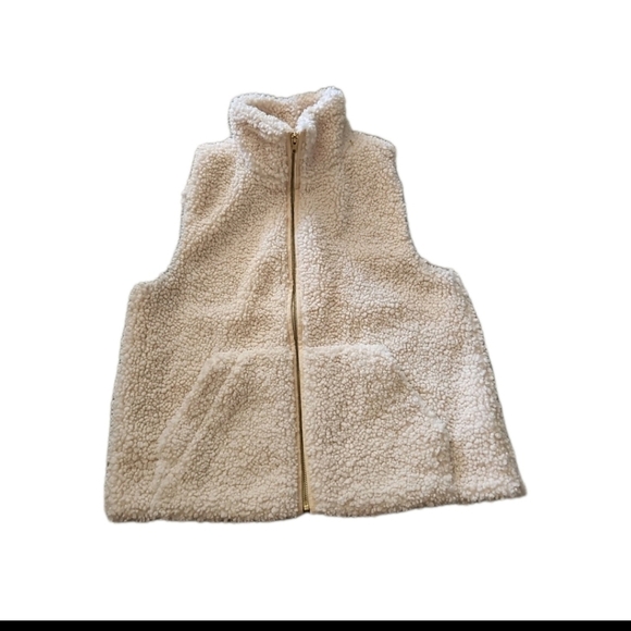 J. Crew Women's Cream Teddy Sherpa Full Zip Vest S - Picture 6 of 13
